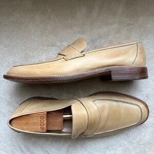 Gravati for Wilkes Bashford Men 12 Natural Tan Leather Penny Strap Loafers Italy